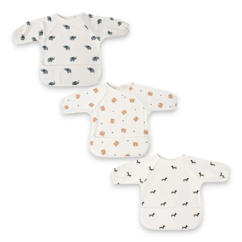 Ärmellätzchen » Baby-Lätzchen mit Ärmeln und Auffangschutz » Schlabberlätzchen mit niedlichem Tier Design » Baby & Kleinkind Schlabberlatz » Wasserabweisend