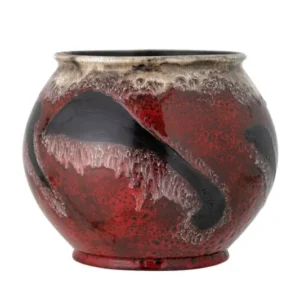 Blumentopf Smaragd – rot glasiertes Steingut