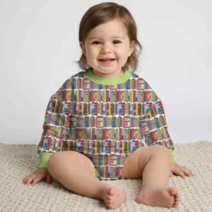 Rainbow Bookshelf Bamboo Bubble Romper