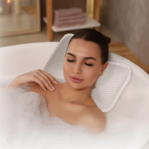Spa 3D Mesh Bath Pillow White 11"x8"