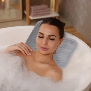 Spa 3D Mesh Bath Pillow Grey 11"x8"