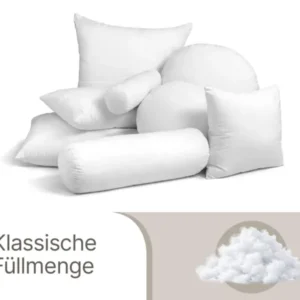 beties PublikFree Faserbällchen, polyesterflocken Fuellkissen – Nahaufnahme mit Einblick in klassische polyesterflockenfuellung