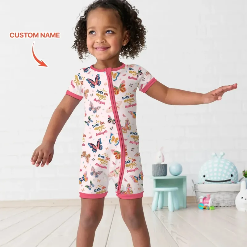 Black Girl Magic Custom Name Shorty Zippy , Black Girl Magic Custom Name Shorty Zippy - 0-3M