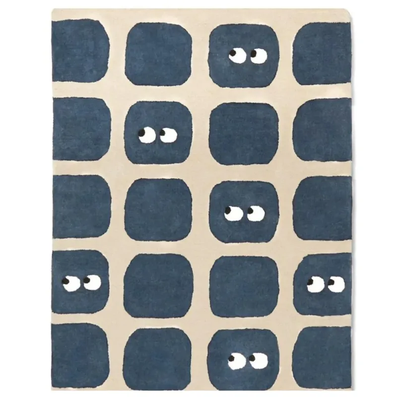 BLEUU - STUDIO - Tapis Enfant Bidules Marine 100 x 130 Cm