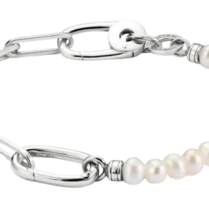 Thomas Sabo Gliederarmband mit Perlen und Connect Link, silberfarbener Verschluss
