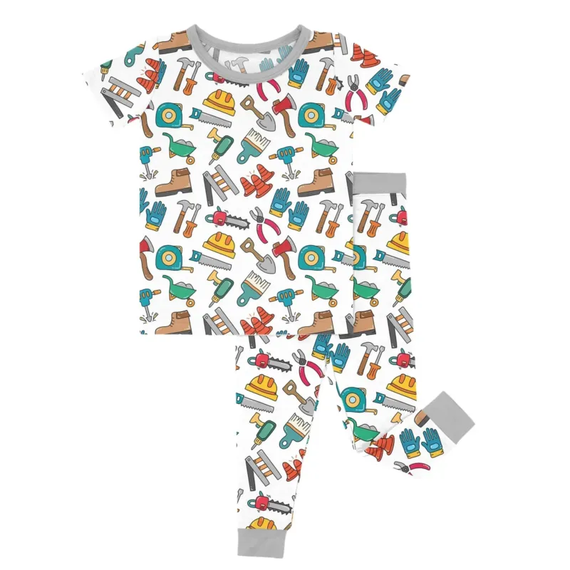 Construction Tools Two Piece Short Sleeve Pajama Set , Construction Tools Two Piece Short Sleeve Pajama Set - 12-18M
