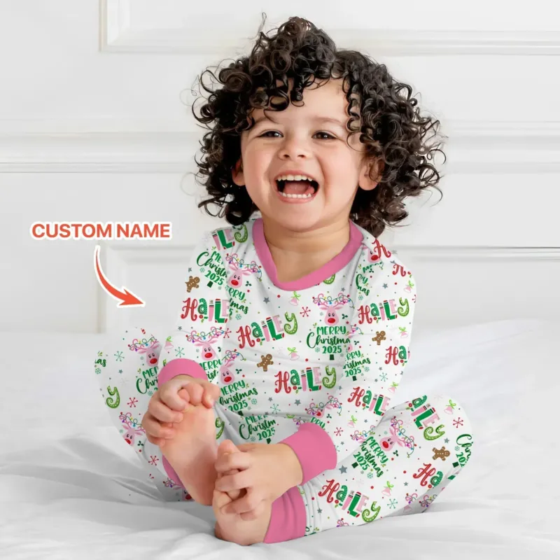 Custom Name "Whimsical Little Things" Two Piece Long Sleeve Pajama Set , Custom Name "Whimsical Little Things" Two Piece Long Sleeve Pajama Set - 12-18M