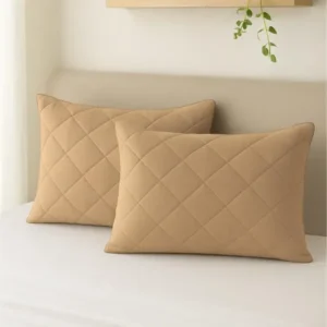 HELDENA Kissenschoner Braun gesteppt 50x70 cm aus 100% Baumwolle