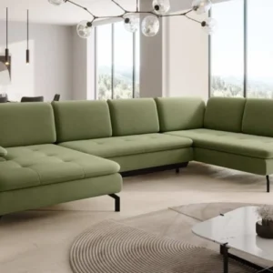 Designer Sofa Verila U mit Schlaf- und Klappfunktion - Luxusbetten24