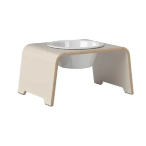 dogBar® Single M cashmere grey mit Porzellan-Hundenapf-dogBar-TOJU Interior
