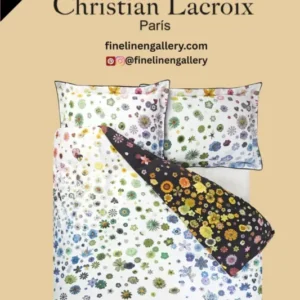 Christian Lacroix Jardin des Hesperides multicolore duvet cover with vibrant floral patterns on soft fabric.