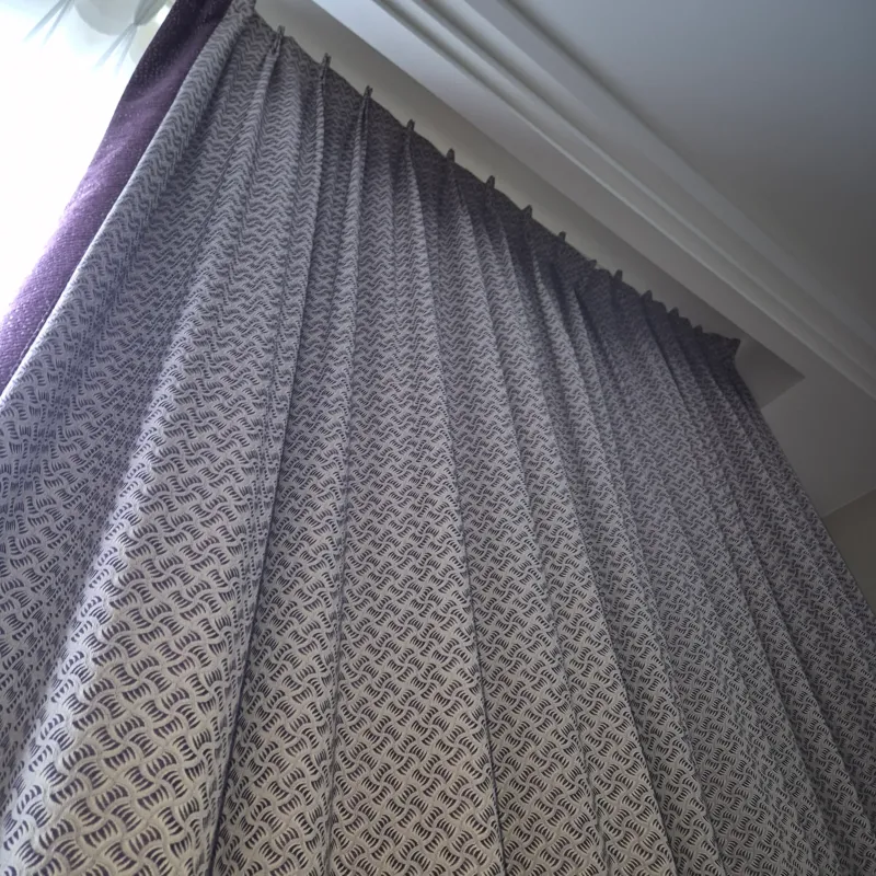 Luxus Vorhänge Gardinen Set 221x366 Hotel Atlantic Hamburg Lila Violett Beige Gemustert