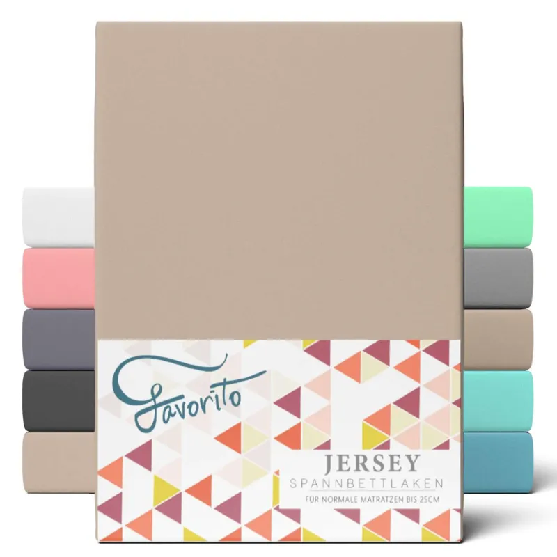 Favorito Jersey Spannbettlaken Taupe 140x200 cm - 160x200 cm