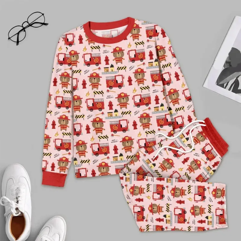 Firefighter Bears Men's Pajama Set , Firefighter Bears Men's Pajama Set - XS