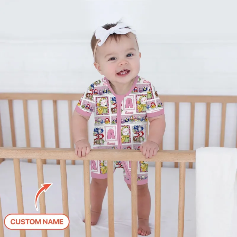 Frosty Friends Custom Name Bamboo Shorty Zippy