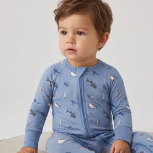 Shark Squad Sampler Bamboo Convertible Zipper Romper