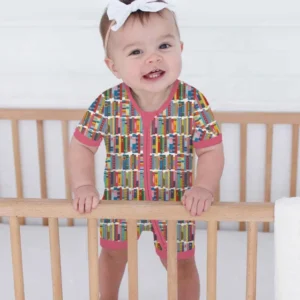 Rainbow Bookshelf Bamboo Shorty Zippy