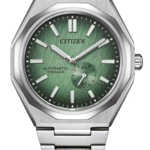 Herrenarmbanduhr mit grünem Zifferblatt, Automatik, Super-Titanband