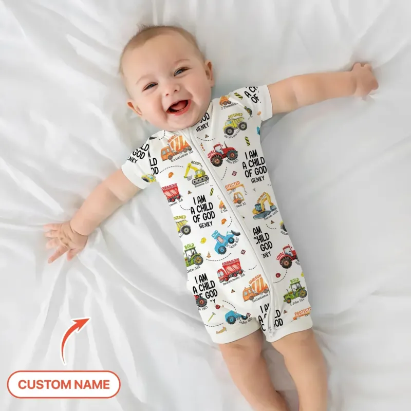 I Am A Child Of God Custom Name Shorty Zippy , I Am A Child Of God Custom Name Shorty Zippy - 0-3M