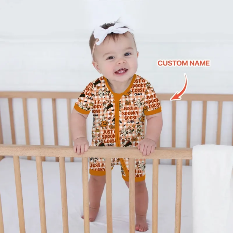 Just A Spooky Goose Custom Name Girl Version Shorty Zippy , Just A Spooky Goose Custom Name Girl Version Shorty Zippy - 0-3M