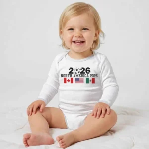 Soccer 2026 USA Canada Mexico Flags Bamboo Bodysuit