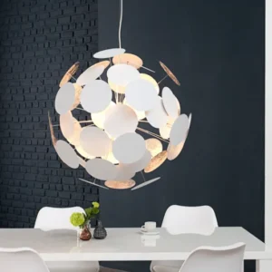 INFINITY HOME Moderne Design Hängeleuchte 70cm weiß silber Pendelleuchte
