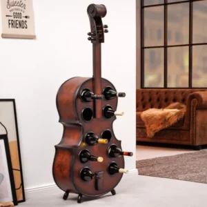 Extravagantes Weinregal CELLO 133cm braun Pinienholz für 10 Flaschen