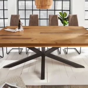 GALAXIE Industrial Esstisch 240cm vintage braun recyceltes Pinienholz