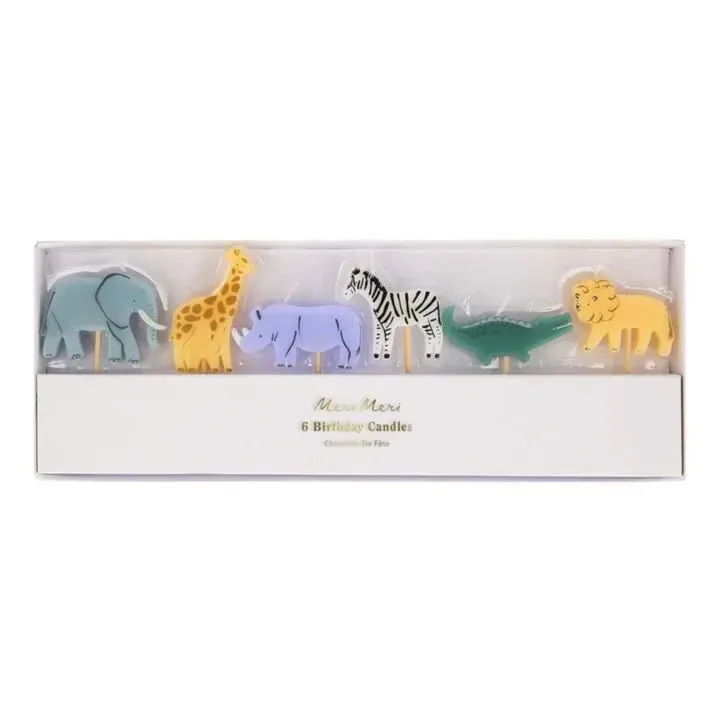 MERI MERI - Assortiment De 6 Bougies Safari (6 Modèles)