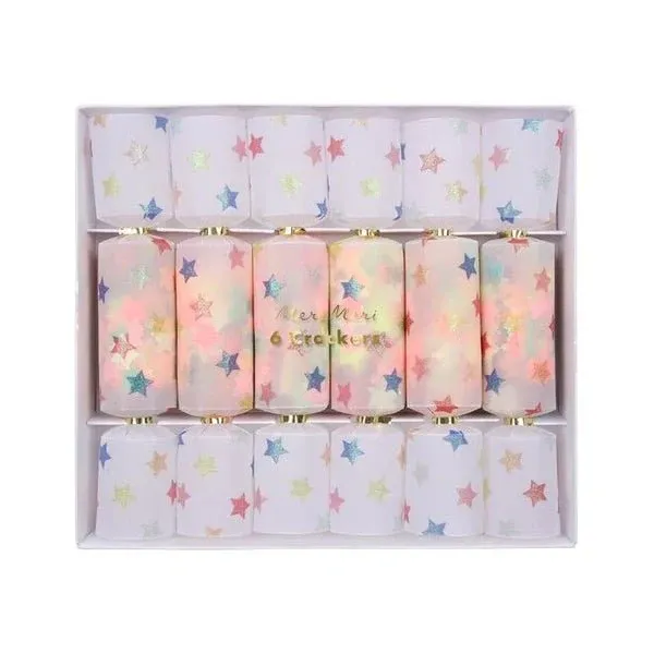 MERI MERI - Set de 6 Crackers - Confettis D'étoiles Multicolores