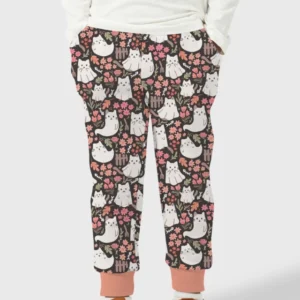 Cute Cottagecore Ghost Cats in Garden Bamboo Jogger