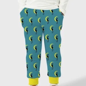 Black Cat Crescent Moon Celestial Night Bamboo Jogger