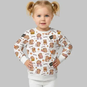 Custom Name Cute Capybara Bamboo Crewneck Sweatshirt