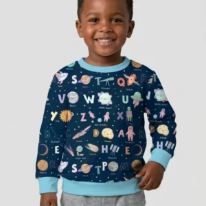 Space Alphabet Bamboo Crewneck Sweatshirt
