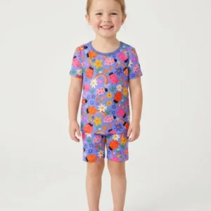 Lady Bugs Bamboo Two Piece Short Sleeve Shorts Pajama Set