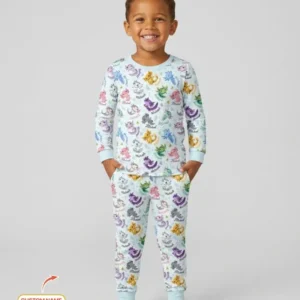 I Love You Axolotl Custom Name Bamboo Two Piece Long Sleeve Pajama Set