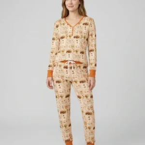 Farmhouse Fall Goose Family Matching Bamboo Women Pajama Set