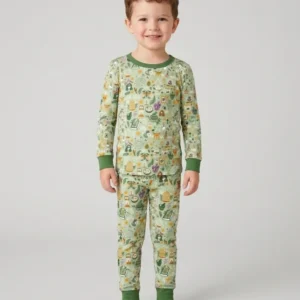 Boho Witchy Celestial Magic Floral Bamboo Two Piece Long Sleeve Pajama Set