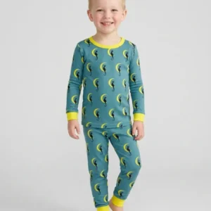 Black Cat Crescent Moon Celestial Night Bamboo Two Piece Long Sleeve Pajama Set
