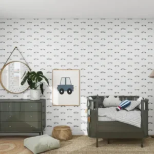 MUNKS & ME - Papier Peint Panoramique Pour Enfants - À Motifs Répétés Vintage Cars