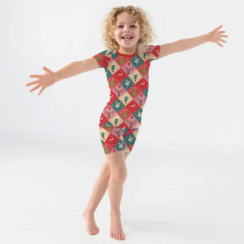 Nutcracker Christmas Magic Two Piece Short Sleeve Shorts Pajama Set , Nutcracker Christmas Magic Two Piece Short Sleeve Shorts Pajama Set - 12-18M