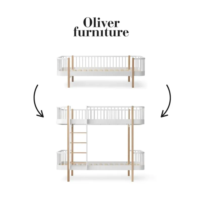 OLIVER FURNITURE - 041519 - Kit De Conversion Original, Lit Banquette - En Lit Superposé, Blanc/chêne