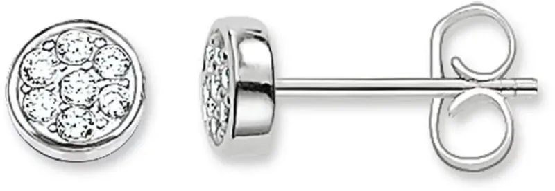 Runde Ohrstecker aus 925 Sterlingsilber mit funkelnden Kreis-Strukturen