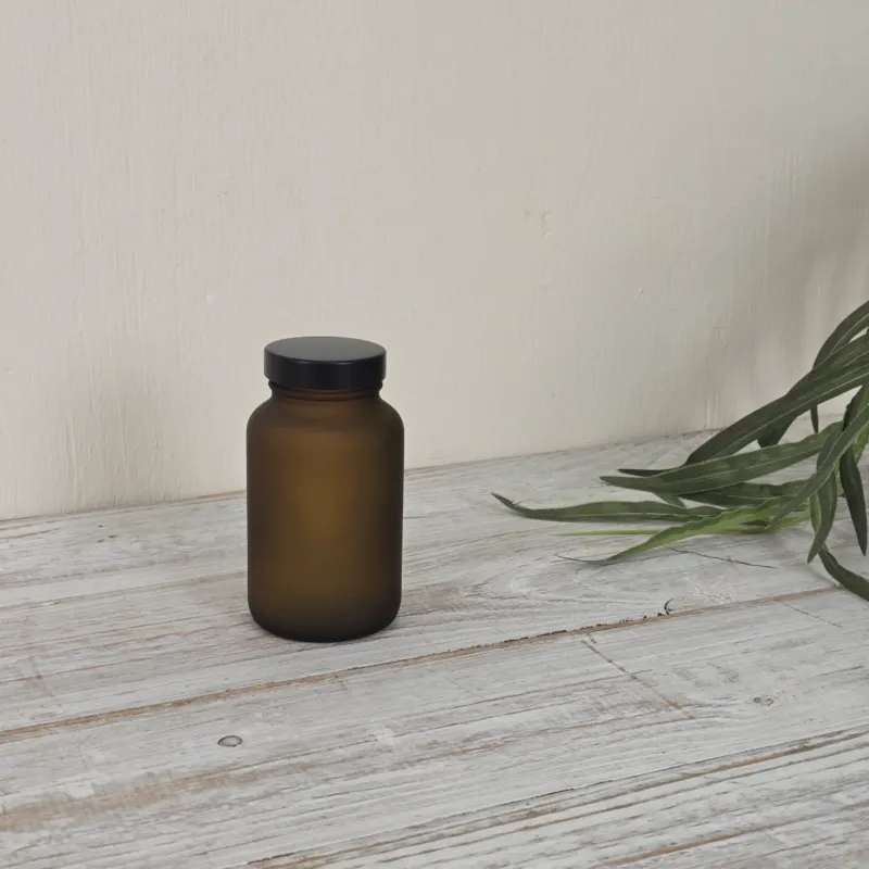 Glasflasche mit Deckel 200ml Braun Braunglas Glas Flasche Deko
