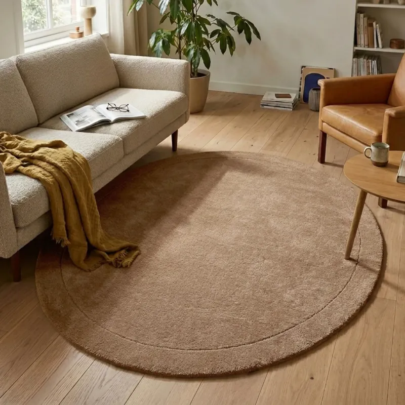 Runder Teppich - Isara Border Brown