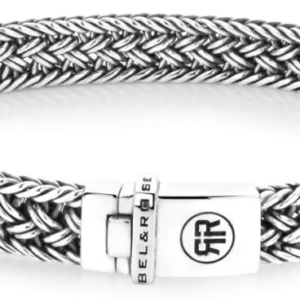 Silberfarbenes Armband mit geflochtenem Band (8 mm) und Rebel&Rose-Verschluss