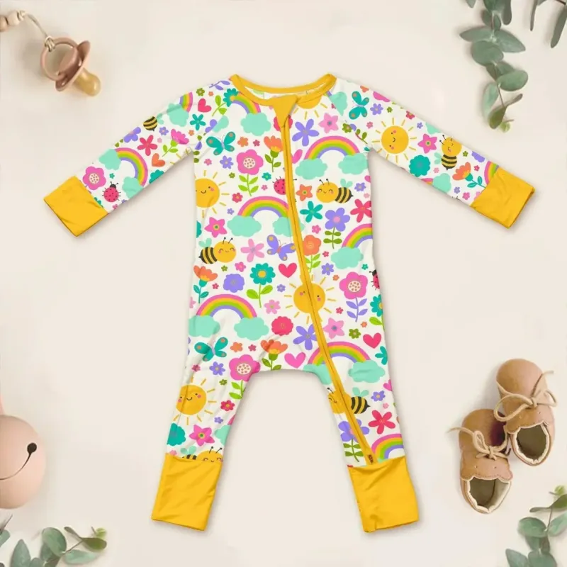 Summer Sunshine Convertible Zippered Romper , Summer Sunshine Convertible Zippered Romper - Newborn