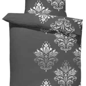 One Home Biber Bettwäsche 155x220 cm Ornamente Barock Winter Weich Warm Baumwolle