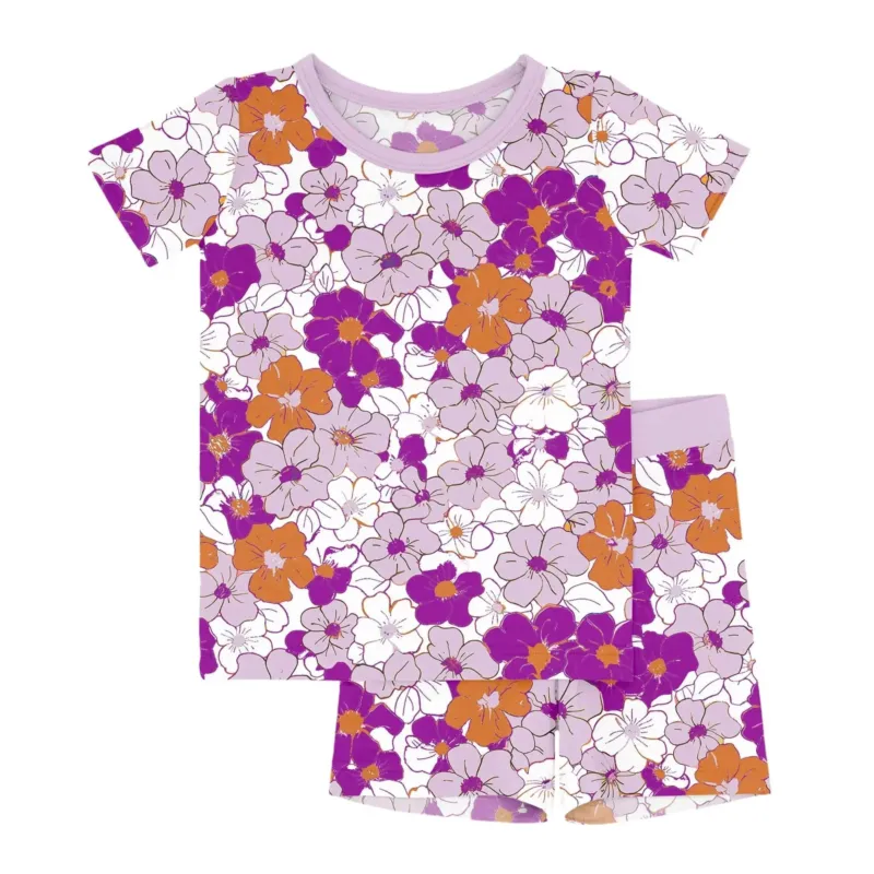 Tropical Floral Two Piece Short Sleeve Shorts Pajama Set , Tropical Floral Two Piece Short Sleeve Shorts Pajama Set - 12-18M