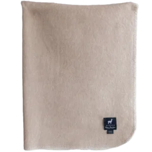 Babydecke aus reiner Alpakawolle - Beige & Grau - 95x75 cm